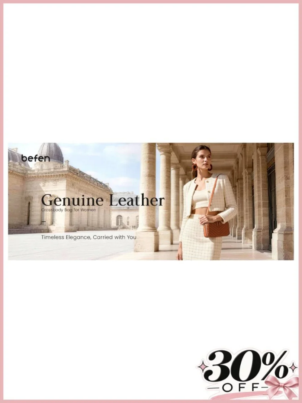 Genuine Leather Crossbody Bag RFID Wallet Purse Adjustable Strap